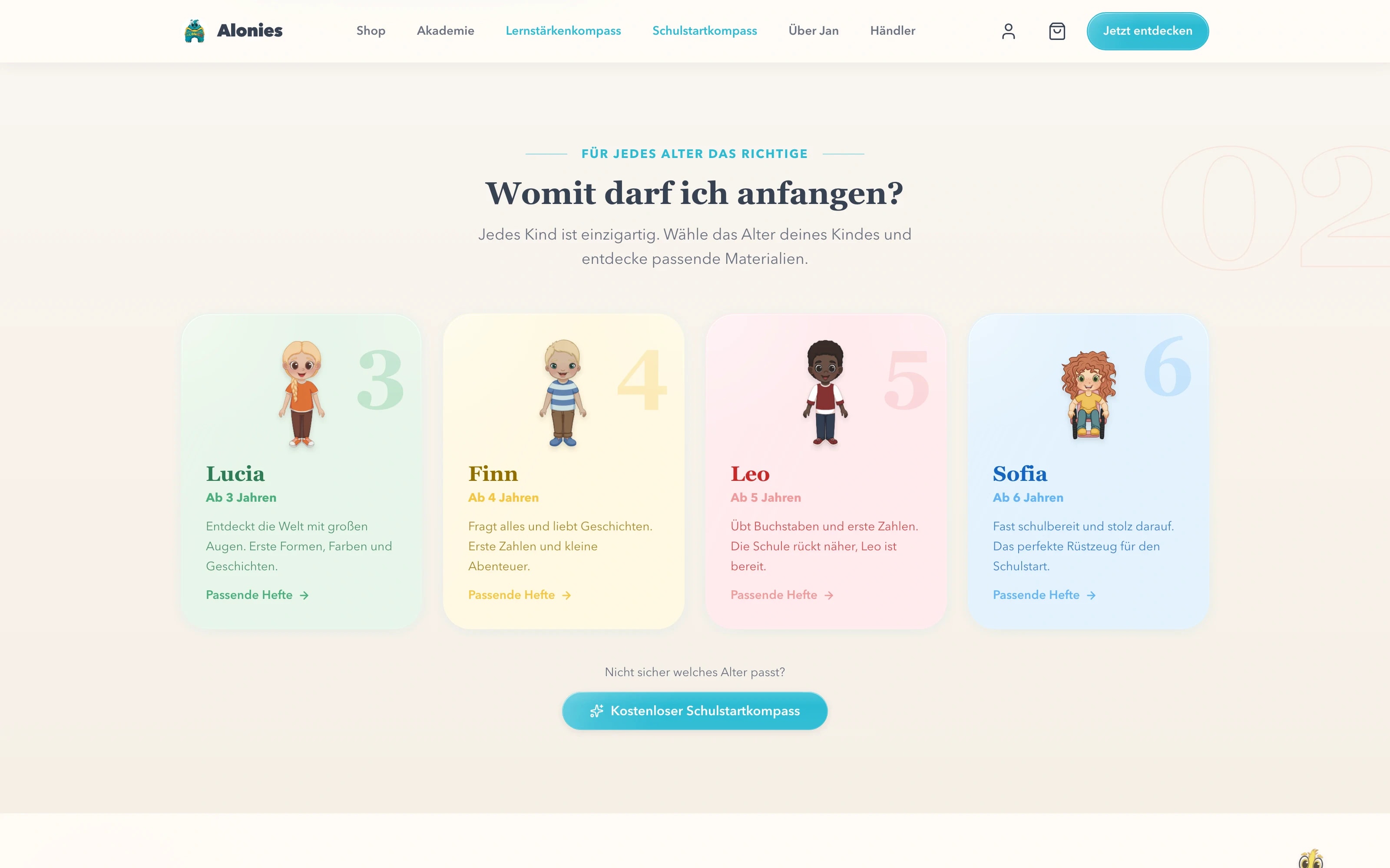 Figuren-Welt je Altersstufe bei Alonies