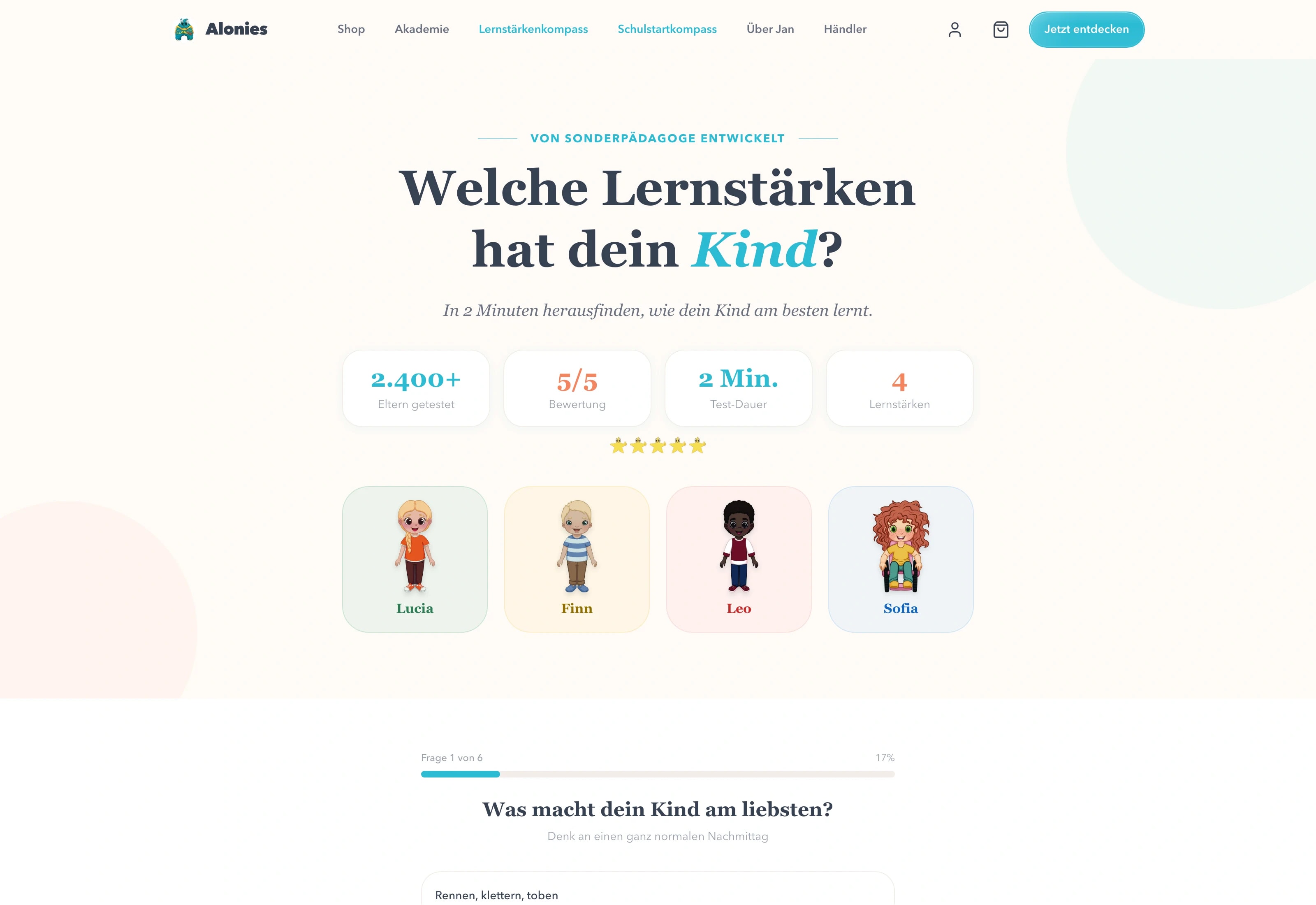 Checks als Einstieg bei Alonies