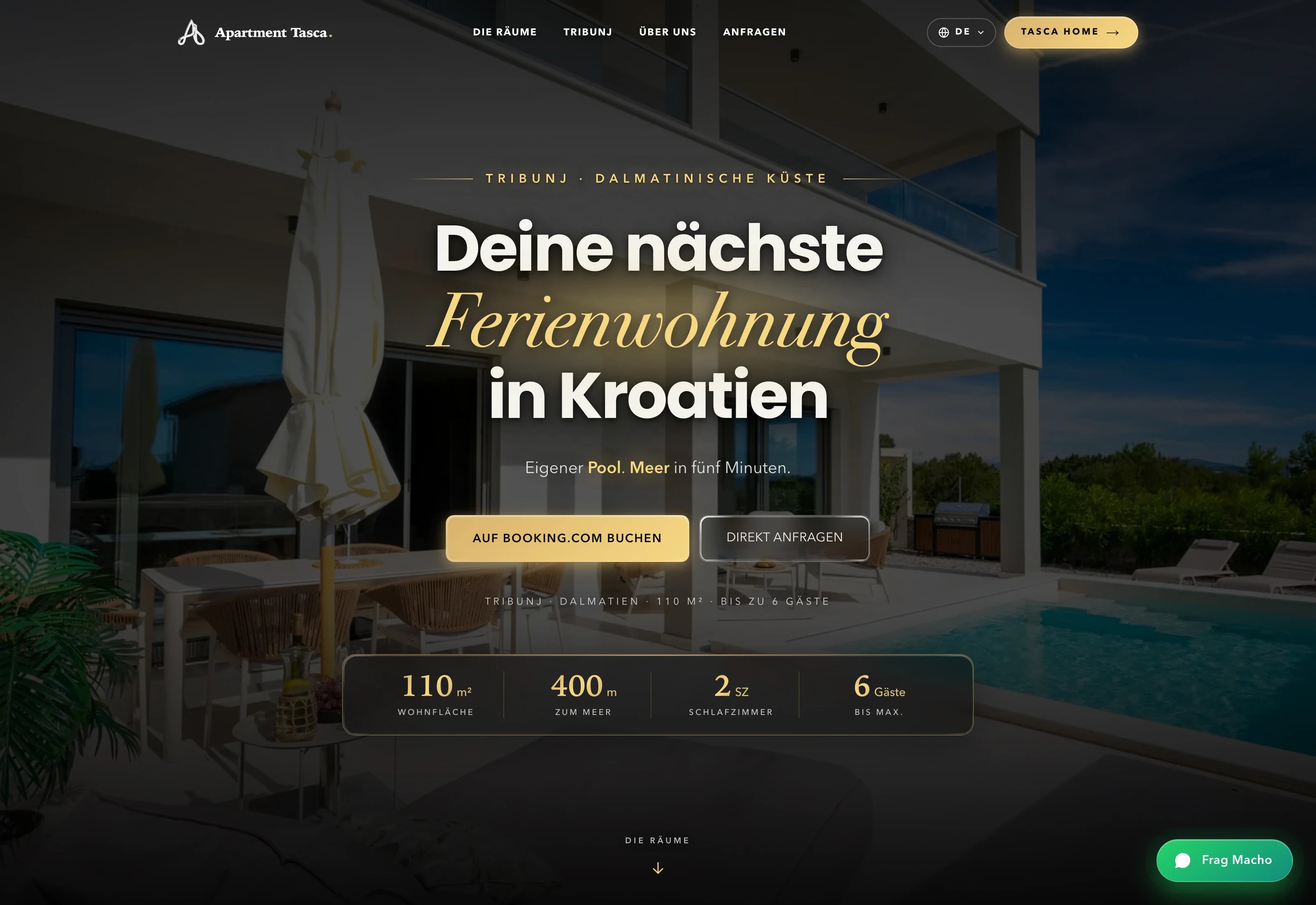Website von Apartment Tasca: Ferienhaus in Tribunj, Kroatien