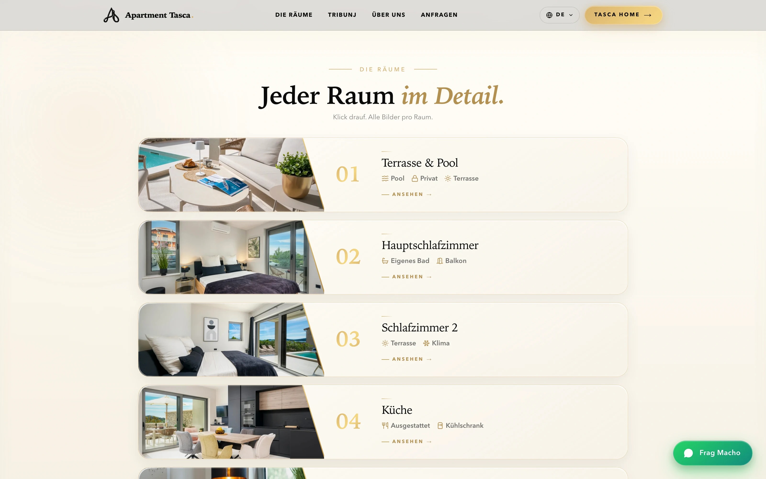 Jeder Raum im Detail bei Apartment Tasca